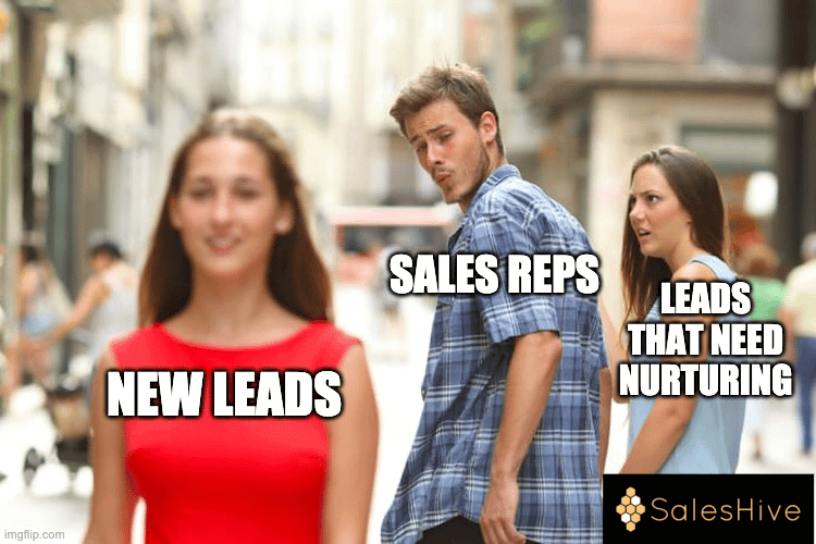 sales reps new leads vs nurturing